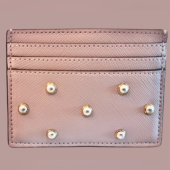 kate spade Gorgeous 2 sided, top pocket faux pearl Card holder Madison NWT - Picture 6 of 13